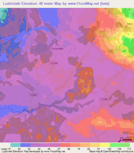 Ludzinieki,Latvia Elevation Map