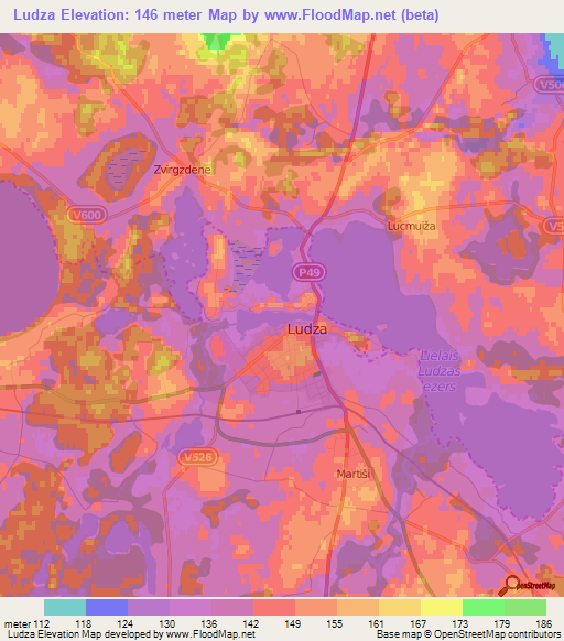 Ludza,Latvia Elevation Map