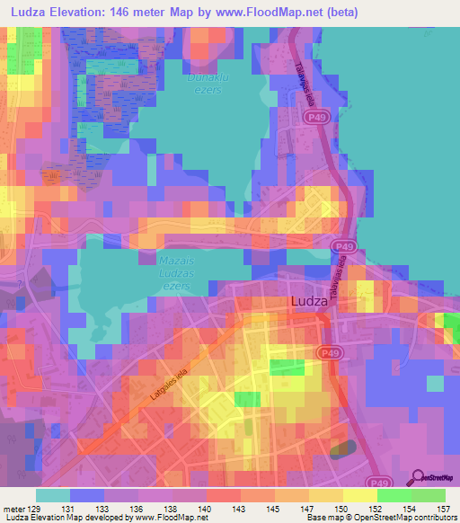 Ludza,Latvia Elevation Map