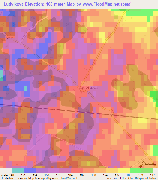 Ludvikova,Latvia Elevation Map