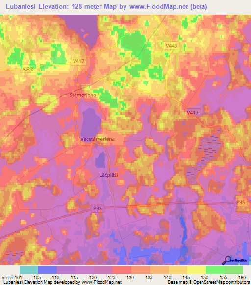 Lubaniesi,Latvia Elevation Map