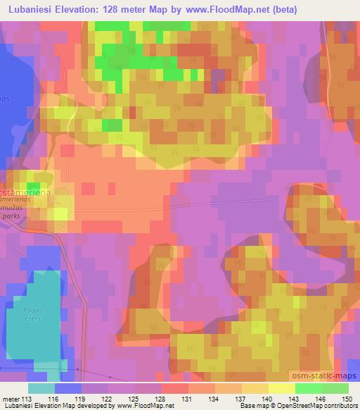 Lubaniesi,Latvia Elevation Map