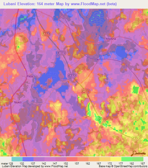 Lubani,Latvia Elevation Map