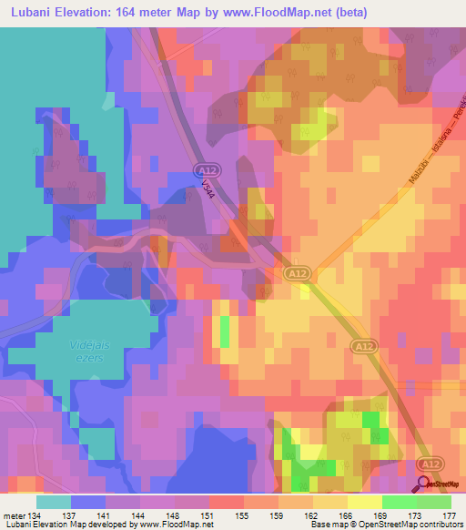 Lubani,Latvia Elevation Map