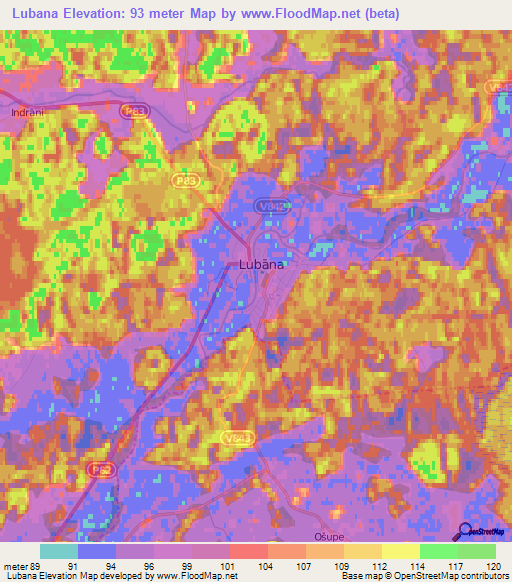 Lubana,Latvia Elevation Map