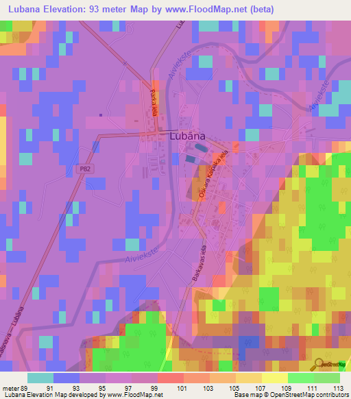 Lubana,Latvia Elevation Map