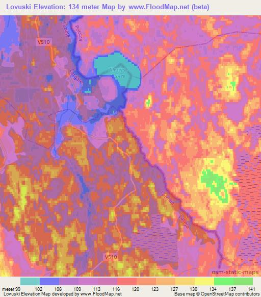 Lovuski,Latvia Elevation Map