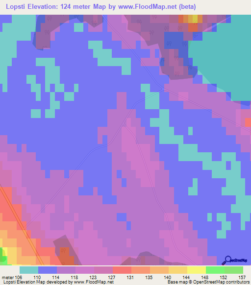 Lopsti,Latvia Elevation Map