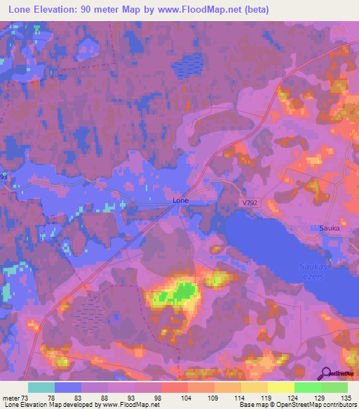 Lone,Latvia Elevation Map