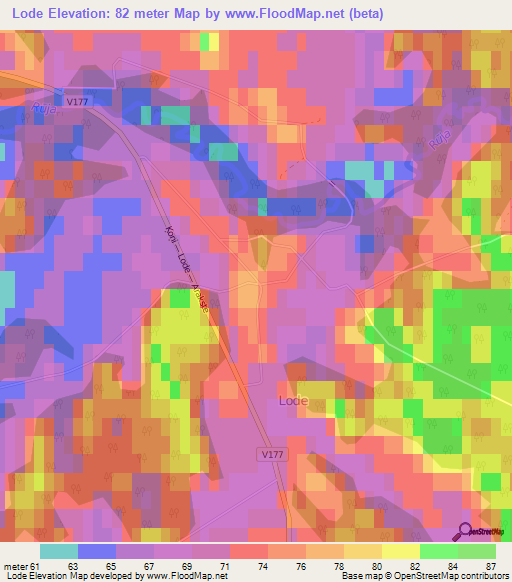 Lode,Latvia Elevation Map