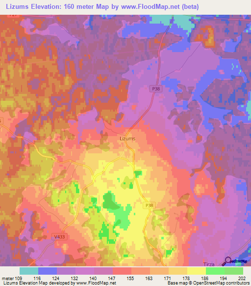 Lizums,Latvia Elevation Map