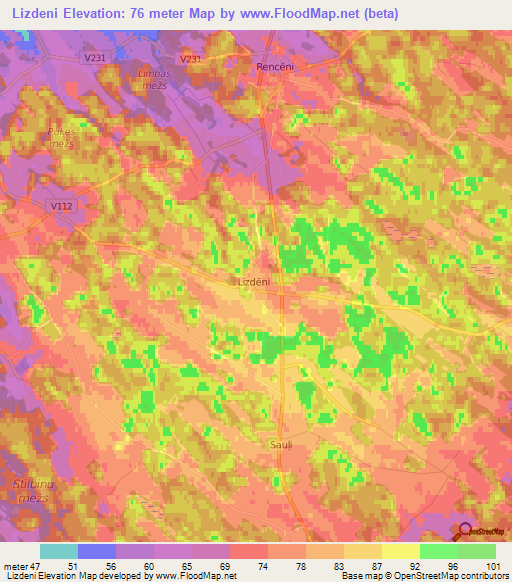 Lizdeni,Latvia Elevation Map