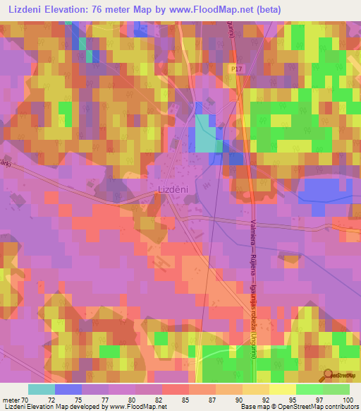 Lizdeni,Latvia Elevation Map