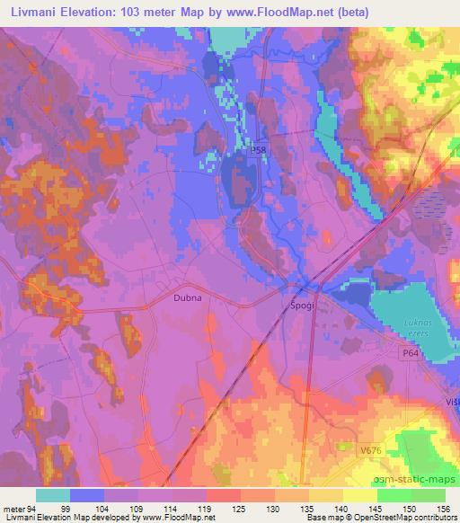 Livmani,Latvia Elevation Map