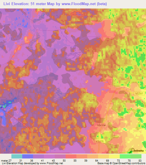 Livi,Latvia Elevation Map