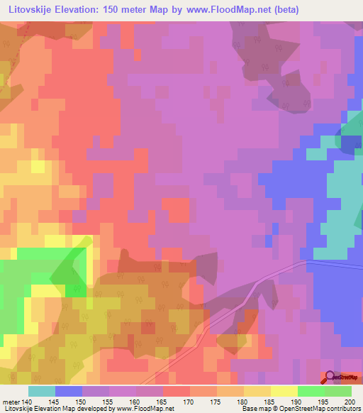 Litovskije,Latvia Elevation Map