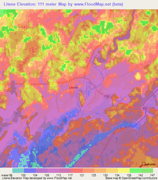 Litene,Latvia Elevation Map