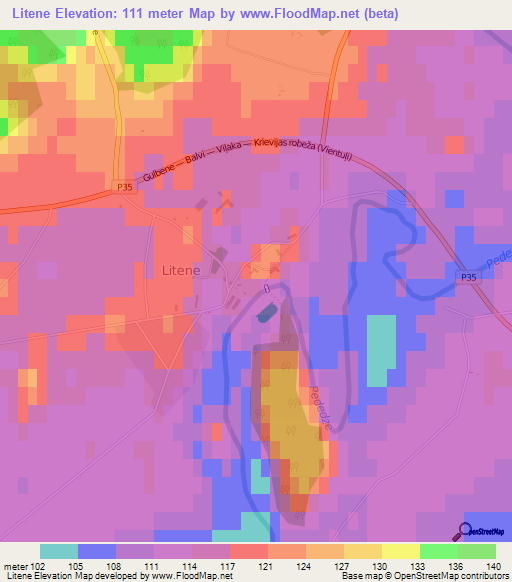 Litene,Latvia Elevation Map