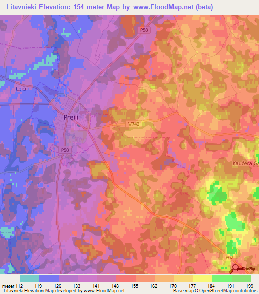 Litavnieki,Latvia Elevation Map