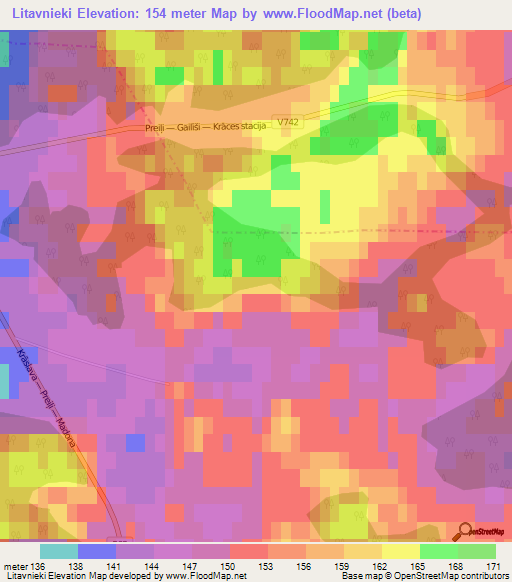 Litavnieki,Latvia Elevation Map