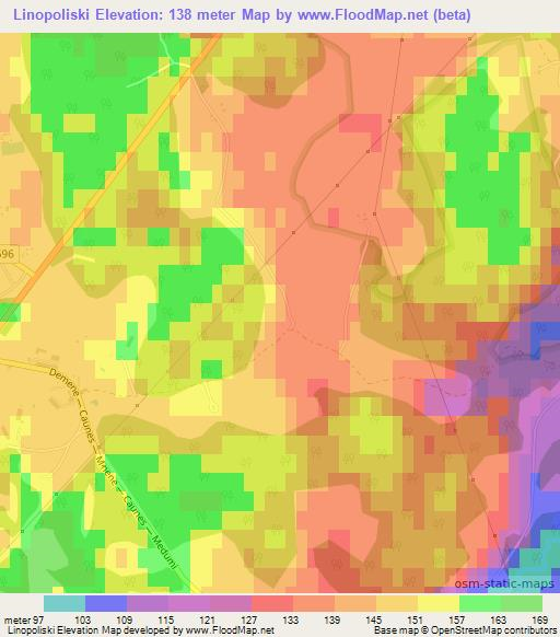 Linopoliski,Latvia Elevation Map