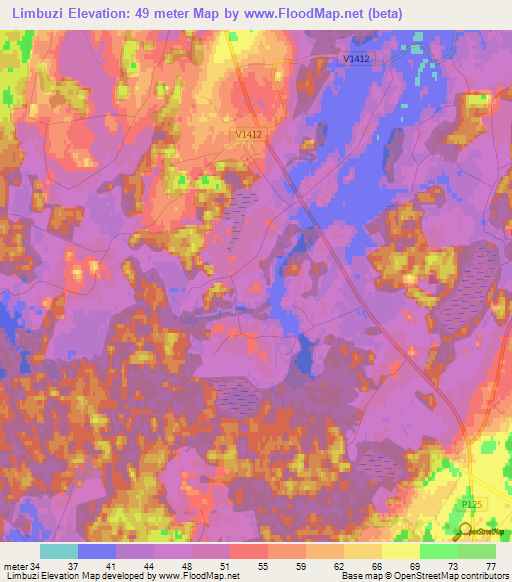 Limbuzi,Latvia Elevation Map