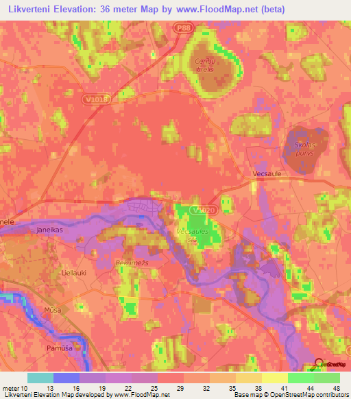 Likverteni,Latvia Elevation Map