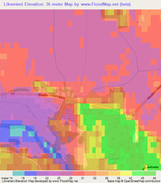 Likverteni,Latvia Elevation Map