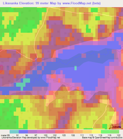 Liksnanka,Latvia Elevation Map