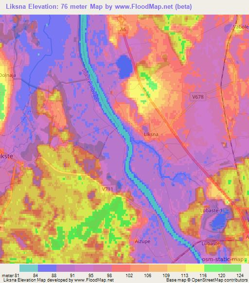 Liksna,Latvia Elevation Map