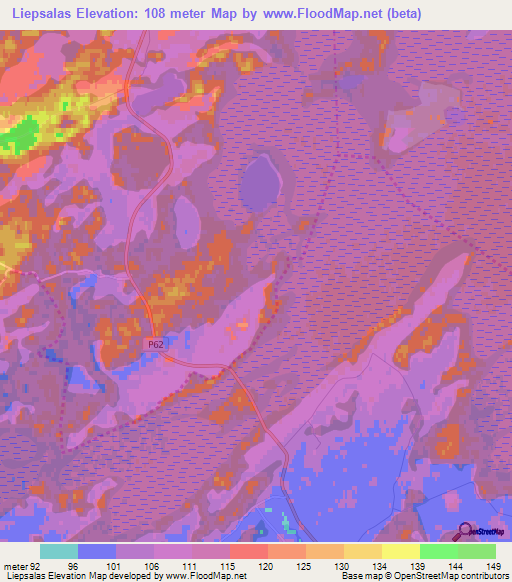 Liepsalas,Latvia Elevation Map