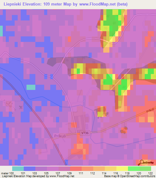 Liepnieki,Latvia Elevation Map