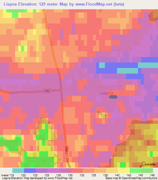 Liepna,Latvia Elevation Map