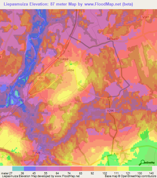 Liepasmuiza,Latvia Elevation Map