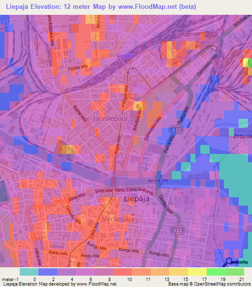 Liepaja,Latvia Elevation Map