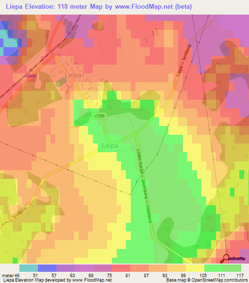 Liepa,Latvia Elevation Map