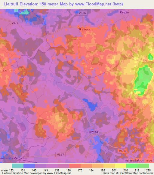 Lieltruli,Latvia Elevation Map