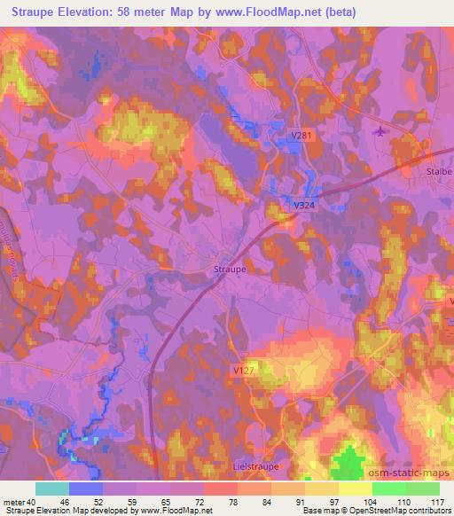 Straupe,Latvia Elevation Map