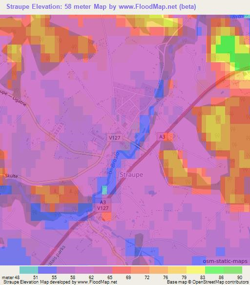 Straupe,Latvia Elevation Map