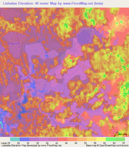 Lielsalas,Latvia Elevation Map