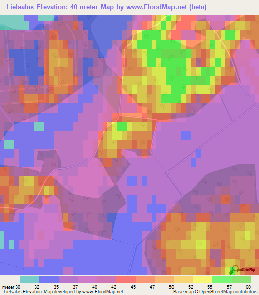 Lielsalas,Latvia Elevation Map