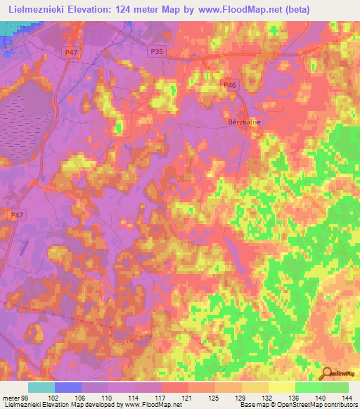 Lielmeznieki,Latvia Elevation Map