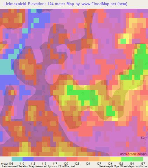 Lielmeznieki,Latvia Elevation Map