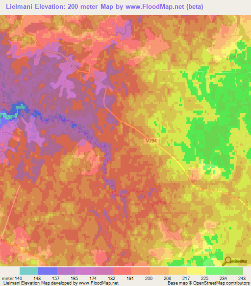 Lielmani,Latvia Elevation Map