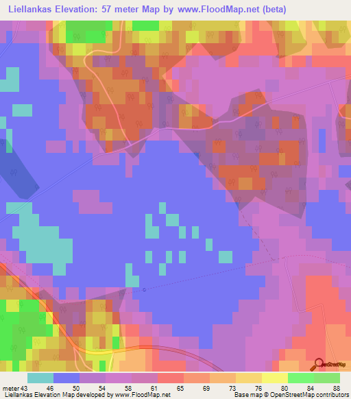 Liellankas,Latvia Elevation Map