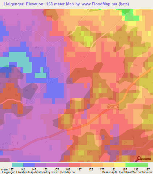 Lielgengeri,Latvia Elevation Map