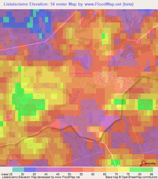 Lielaisciems,Latvia Elevation Map