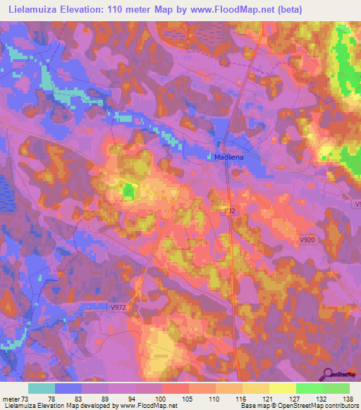 Lielamuiza,Latvia Elevation Map