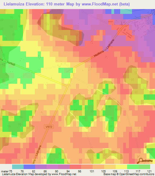 Lielamuiza,Latvia Elevation Map