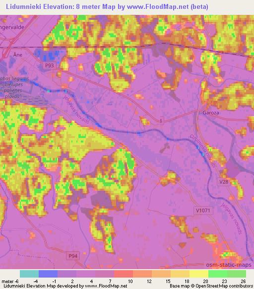 Lidumnieki,Latvia Elevation Map